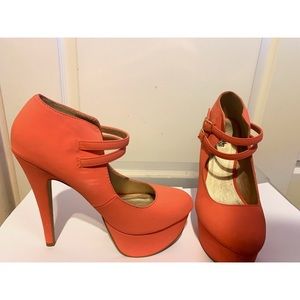 Charlotte Russe peach colored heels